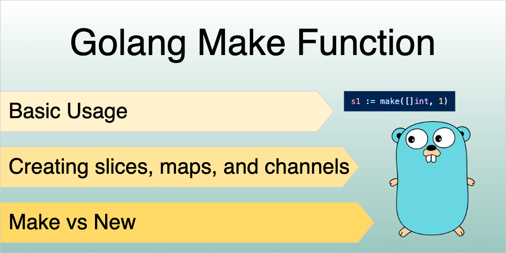 Golang make function initializing slices maps and channels size