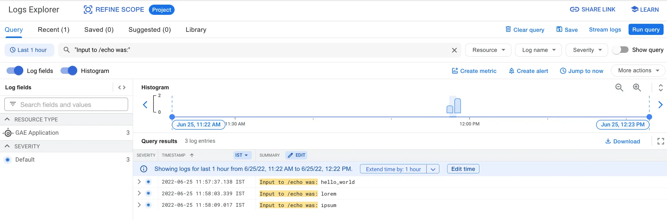 adding a filter condition for our logs