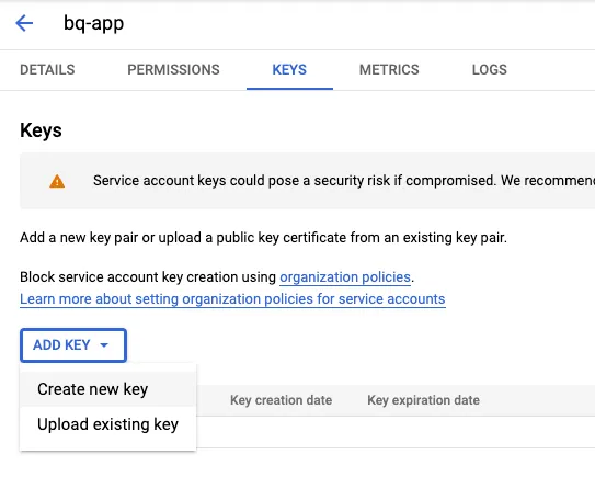 create key page